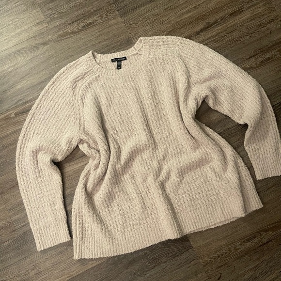 Eileen Fisher | Ribbed Cotton Cashmere Blend Crew Neck Sweater Minimalist - Picture 2 of 3